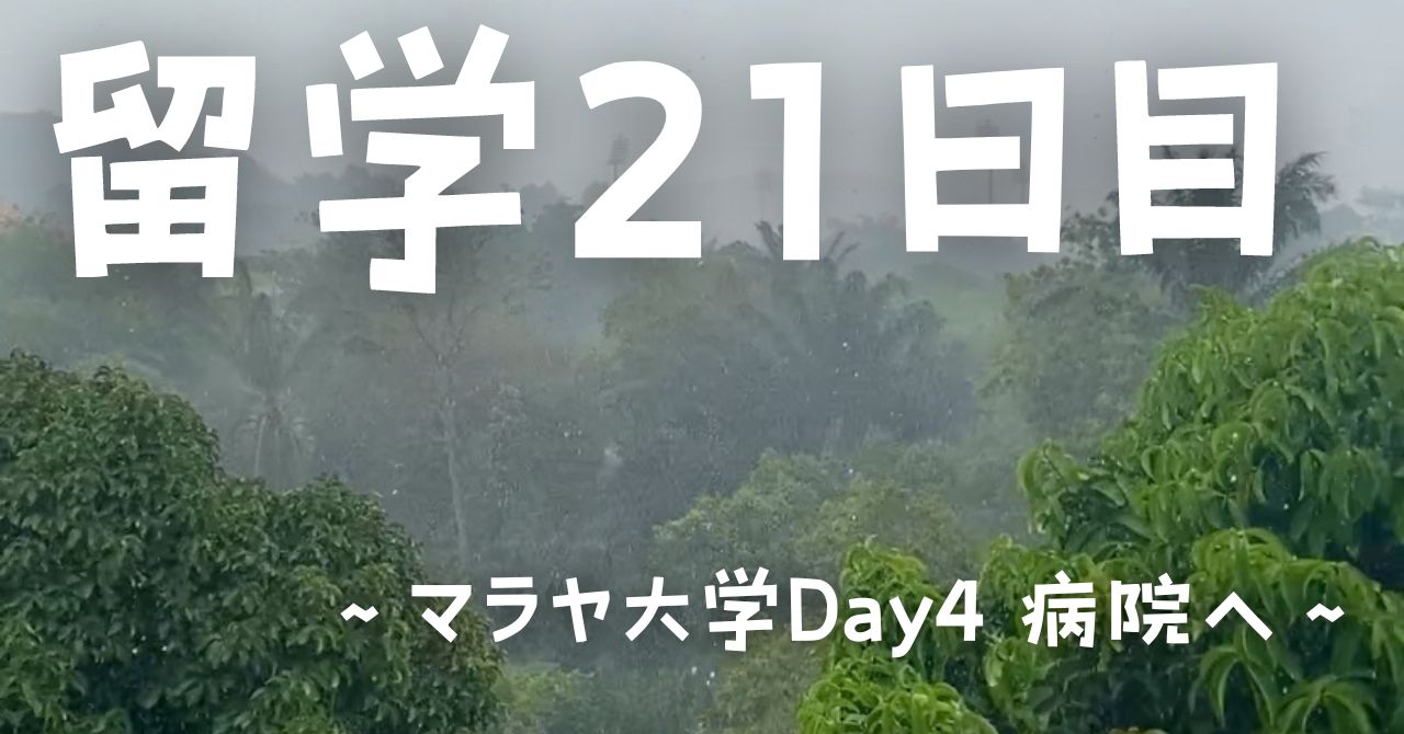 post-sumbnale-留学21日目　〜マラヤ大学Day4 病院へ〜